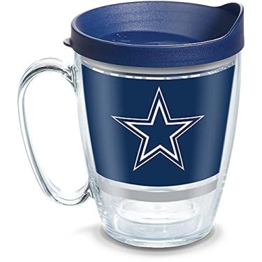 Imagem de Tervis Caneca de café NFL Dallas Cowboys Legend com tampa, 473 g, transparente