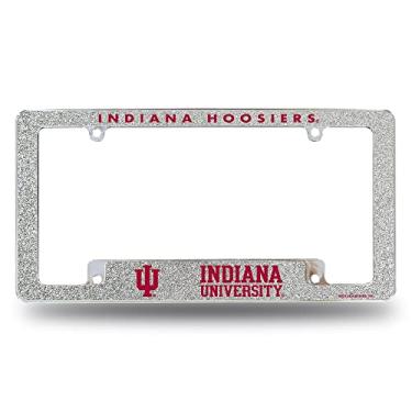 Imagem de Moldura de placa de carro com brilho automotivo NCAA Rico Industries Indiana Hoosiers cromada 30,5 x 15,2 cm, cromada, design de moldura de placa de carro para carro/caminhão/SUV