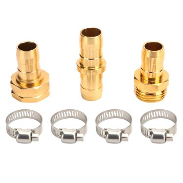 Imagem de 3 peças conjunto de três conectores de tubo de água de jardim conjunto de conectores de reparo de metal acessórios de mangueira de rega para produção agrícola de jardinagem doméstica