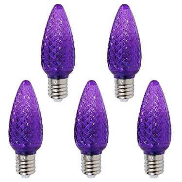 Imagem de yongzhenlite UL Listed Box of 25 C9 Led Replacement Bulbs,3 SMD LEDs in Each C9 E17 Dimmable Lights Bulb for Outdoor String Lights,Full Waterproof and Break Resistant (Purple)