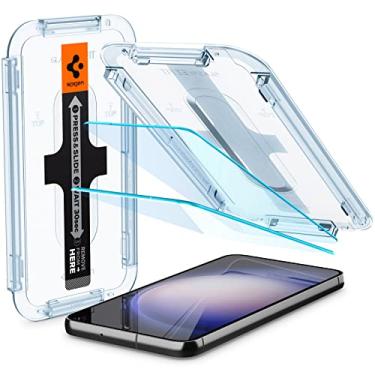 Imagem de Spigen Película protetora de tela de vidro temperado [Glas.tR EZ Fit] projetada para Galaxy S23 Plus (2023) [compatível com capas] - pacote com 2