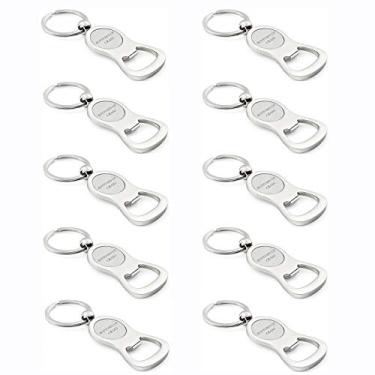 Imagem de Pacote com 10 chaveiros de carro personalizados abridor de garrafa, liso, liso, resistente a manchas, da OnePlace Gifts