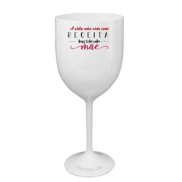 Imagem de Taça Vinho Branca Acrílico Personalizada para Dia das Mães - Receita