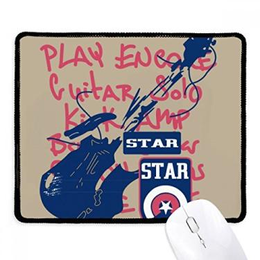Imagem de Mouse pad com estampa de rabiscos para instrumento musical de guitarra, tapete de borracha para jogos