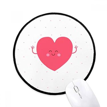 Imagem de Mouse pad de coração para dia dos namorados rosa com rosto sorridente para computador