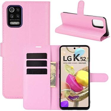 Imagem de Capa Capinha Carteira 360 Para Lg K52 com Tela de 6.6" polegadas - Case Couro Flip Wallet Anti Impacto - Danet (Rosa)