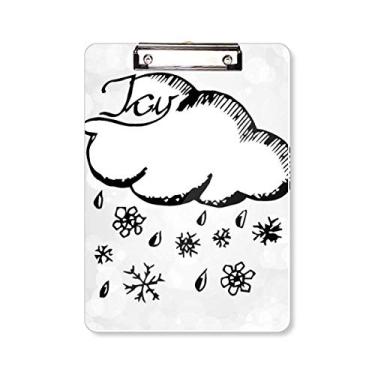 Imagem de Floco de neve nublado, padrão pintado à mão, pasta, bloco de anotações, placa de apoio A4