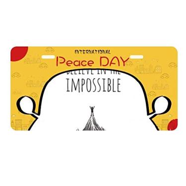 Imagem de DIYthinker Believe Impossible Black White Citação placa de carro decoração Dia da Paz