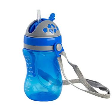 Imagem de Clingo Copo Infantil Anatômica Com Canudo E Alça Azul