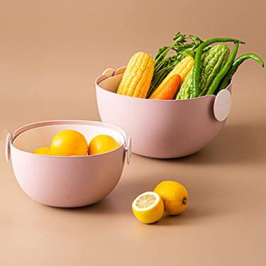 Imagem de Coador De Cozinha e Tigela 2 em 1, 2 Conjuntos (Rosa)