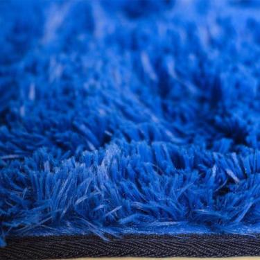 Imagem de Tapete Sala Felpudo Entrada De Porta 40X60 Azul - Essência Enxovais