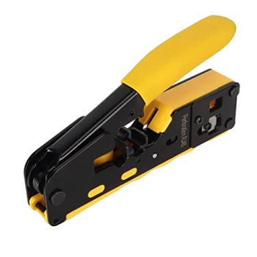 Imagem de Ferramenta de Crimpagem Ethernet RJ45 - Mini Cortador de Descascador de Fios Com Trava de Segurança para Cat5e, Cat6e, Cat7e, para Conectores RJ45 8P, RJ11 6P, Passagem