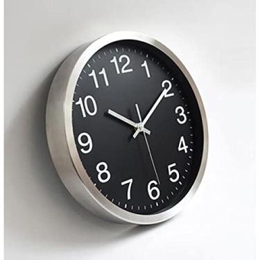 Imagem de Relógio de Parede Silencioso Prata em Alumínio 30cm
