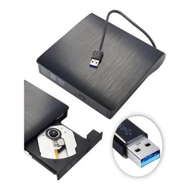 Imagem de Gravador Leitor DVD CD Externo Usb 3.0 Portátil PC Notebook-Unissex