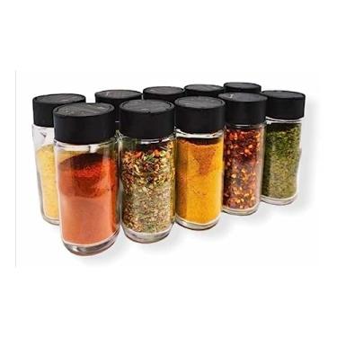 Imagem de Kit 8 Potes de Temperos Condimentos de Plástico + Etiquetas Lousa