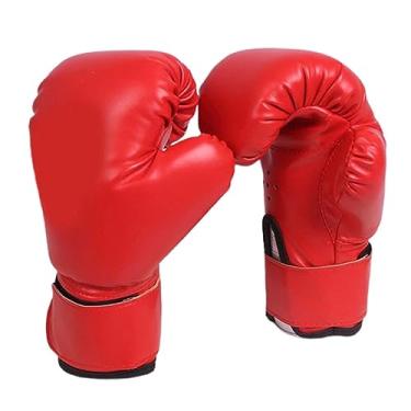 Imagem de kowaku Luvas de boxe para crianças Luvas de boxe Luvas de saco pesado Punch Mitts Luvas de treinamento Luvas de boxe para adolescentes Mma Home Gym Saco de, Vermelho