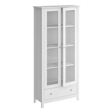 Imagem de Cristaleira c iluminação 2 Portas 1 Gaveta Ditália E-954 cor:branco