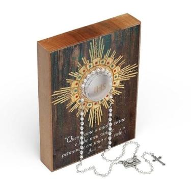 Imagem de Lembrança Primeira Eucaristia Comunhão Bloco com Porta Terço Ostensório