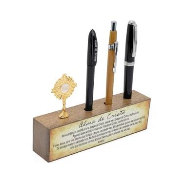 Imagem de Porta Canetas Alma de Cristo Com Ostensório e Oração