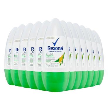 Imagem de Kit Desodorante Roll On Rexona Stay Fresh Bamboo E Aloe Vera 50ml - 12 Unidades