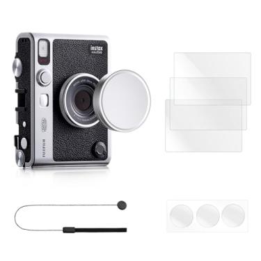 Imagem de Rieibi Tampa de lente e protetor de tela para Fujifilm Instax Mini EVO, acessórios para capa de lente Fuji Instax Mini Evo com cordão antiperda e protetor de tela LCD + lente PET Flim