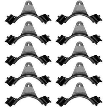 Imagem de Highcraft PXBND34-10 PEX Bend Support 1,9 cm, suporte de tubo de montagem na parede 90 graus com placa de prego, polietileno (pacote com 10), preto