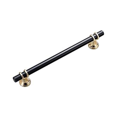 Imagem de 2 pacotes de puxadores de armário de luxo luz preta puxador de armário moderno minimalista 5 tamanhos para vários móveis - 20,1 × 3,4 cm - preto (ouro 16,9 x 3,4 cm)