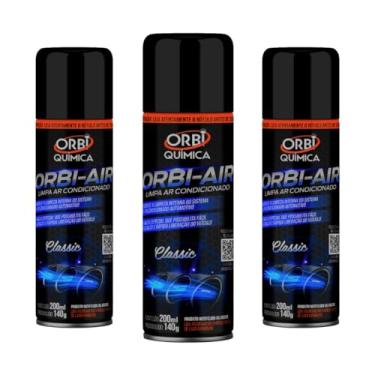 Imagem de Higienizador Orbi-Air Limpa Ar Condicionado Higienização Automotiva Aroma Classic Kit com 3 - Orbi Química