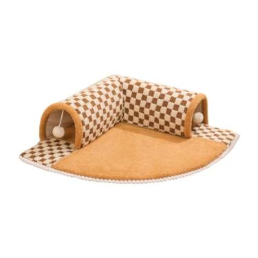 Imagem de Gralara Cama túnel para gatos, brinquedo interativo, centro de atividades para gatos, cabana para gatinhos e hamster, Café