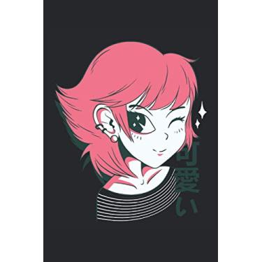 Imagem de Zwinkerndes Anime Girl cute Kawaii Aniem Girl: Anime Notebook Journal für Teenagers und Kinder oder Erwachsene. 6x9 mit weißem Papier Kremig und 120 Seiten