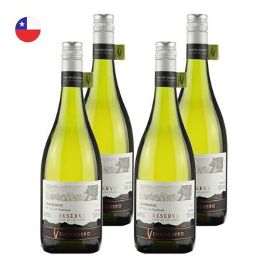 Imagem de Kit 4 Vinhos Ventisquero Reserva Chardonnay Branco Chile 750ml