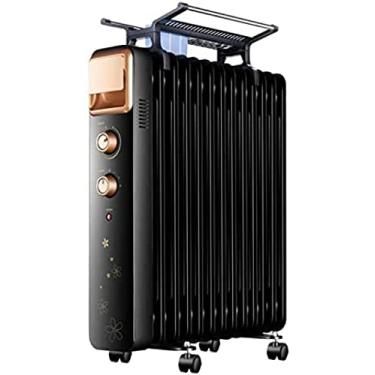 Imagem de Radiador cheio de óleo 1500W /2000W 9/11/13/15 Fin Plug In Aquecedor elétrico portátil 3 configurações de energia, temperatura/termostato ajustável, corte de segurança térmica, 15 peças