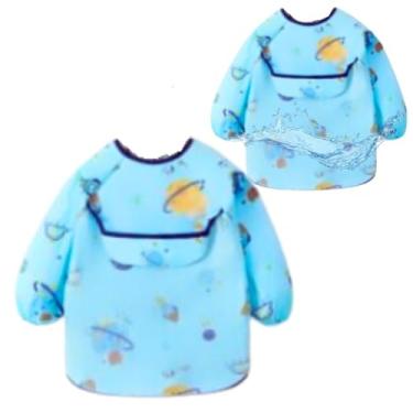 Imagem de Babador Manga Longa BLW Proteção Dupla Impermeável Space