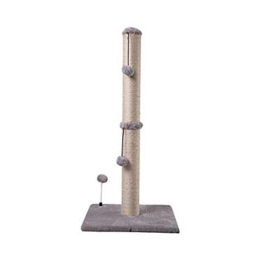 Imagem de MECOOL Poste para arranhar gatos de 86 cm de altura, básico, arranhador, sisal, arranhador, árvores com bola para pendurar para gatos em ambientes internos, cinza