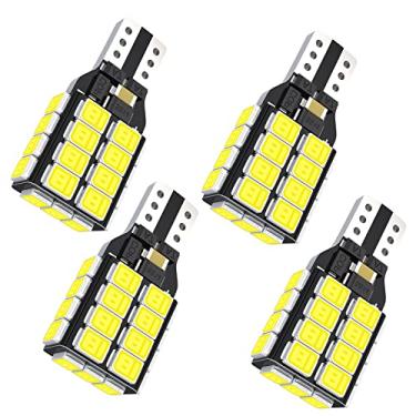 Imagem de Serundo Auto Lâmpadas de LED 912 921 de alta potência 2835 27-SMD sem erros T15 906 W16W para luzes de ré, 3ª luzes de freio, 6000K branco (atualizado, pacote com 4)