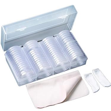 Imagem de 60 unidades de porta-moedas de 41 mm de prata Eagles Cápsulas de moeda organizador de plástico transparente para porta-moedas de colecionadores