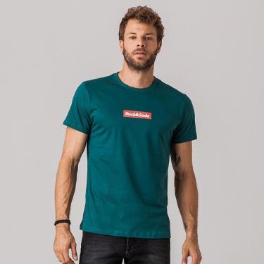 Imagem de Camiseta Masculina Verde Estampa Rock e Soda-Masculino