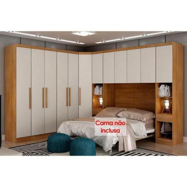 Imagem de Quarto Rizon 7 Peças (1 Armário Ponte 1 Closet 3 Guarda Roupas ) Freijó-fendioff