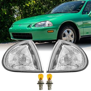 Imagem de USR DEPO 93-97 Luzes de canto Delsol - Lâmpada de seta de estacionamento nas curvas dianteiras (esquerda + direita) compatível com Honda Del Sol 1993-1997 (todas as lentes transparentes, vem com x2