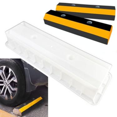 Imagem de Moldes de concreto de bloco de estacionamento, moldes de cimento reutilizáveis para entrada de garagem, tampa de estacionamento de tamanho preciso para veículos, paradas de estacionamento de garagem