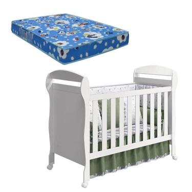 Imagem de Berço Americano Danny Branco Acetinado Com Colchão Ortobom - Reller