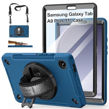 Imagem de Caso para Samsung Tab A9 Plus 2023: Heavy Duty Rugged Military Grade Caso à nova de choque para Galaxy Tab A9+10.9 polaras 2023 W/360 ° Stand Punho Pulseira de Ombro Suporte de L á pis