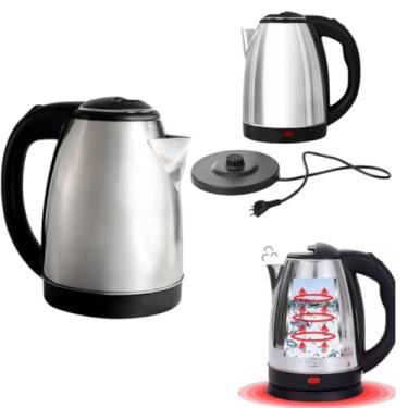 Imagem de chaleira jarra Bule elétrica Inox Esquenta Rápido Faz Chá Café Chimarrão Ferve Água 2 Litros 110v 127v