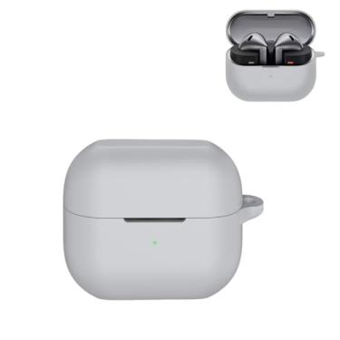 Imagem de TSVSXS Capa de silicone compatível com Samsung Galaxy Buds3 Pro/Galaxy Buds3 (2024) com chaveiro, capas protetoras macias à prova de choque frontais LED visíveis para homens e mulheres