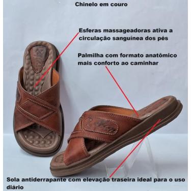 Imagem de Chinelo Masculino Em Couro Cor Café - Chinelo Rajoan Em Couro