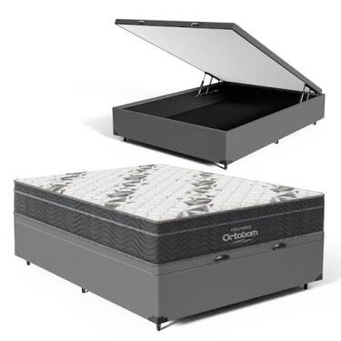 Imagem de Cama Box Baú com Colchão de Espuma D33 Ortobom Airtech Ortopillow 100 (Casal)