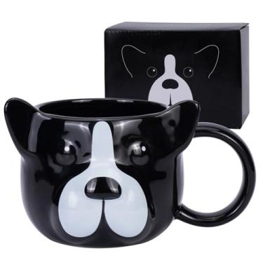 Imagem de ToCooTo Caneca de café de cerâmica fofa de 400 ml, xícara de chá de porcelana 3D para mulheres, homens e crianças - Presente kawaii para amantes de cães para Natal, inauguração de casa, feriado