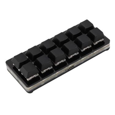 Imagem de Teclado Mecânico para Jogos de 12 Teclas, Teclado de Uma Mão, Teclado OSU Com Fio USB C, Teclado Hot Swap Programável para Linux, para OS X, para (Preto)