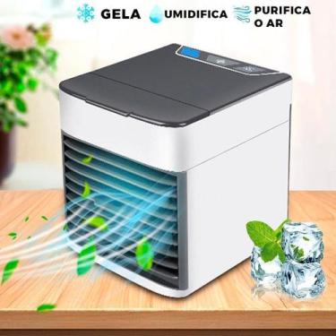 Imagem de Ar Condicionado Pessoal Mini Usb Portátil Ventilador E Luz - Bivolt