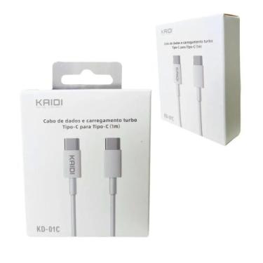 Imagem de Cabo de Dados Turbo 1m Tipo-C p/ Tipo-C - Kaidi - KD-02C